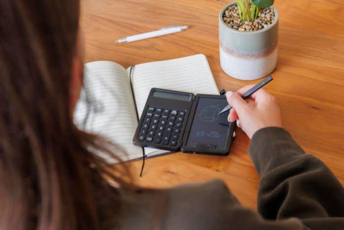 Rekenmachine Notex | Gerecycleerd | Met LCD-schrijftablet en styluspen