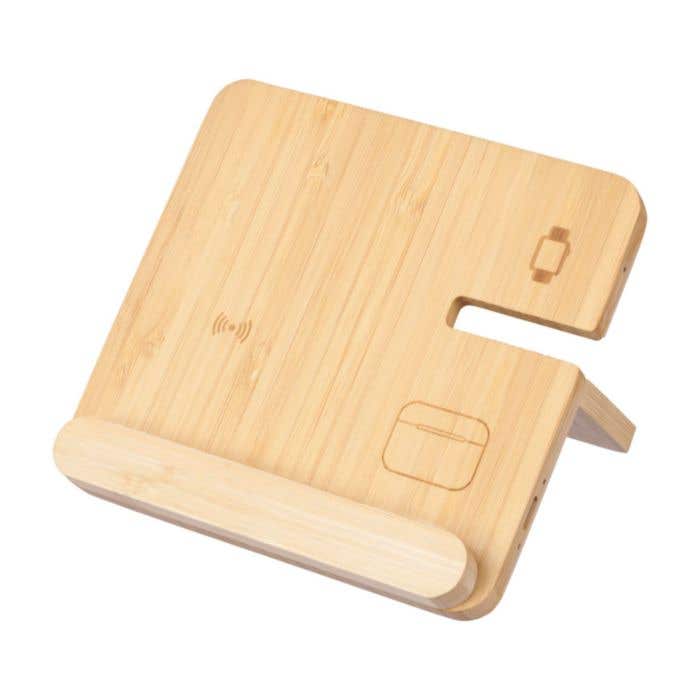 Chargeur sans fil Tribu | Bambou recyclé | 3-en-1