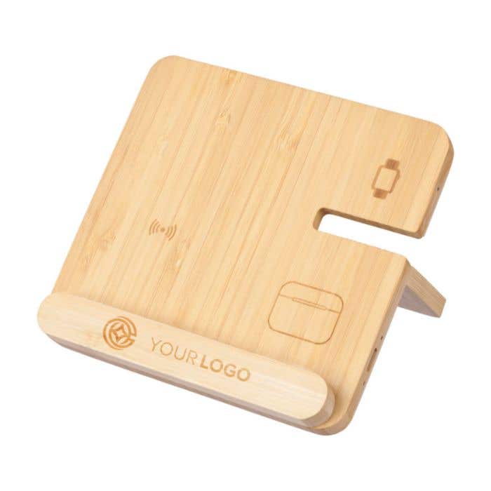 Chargeur sans fil Tribu | Bambou recyclé | 3-en-1