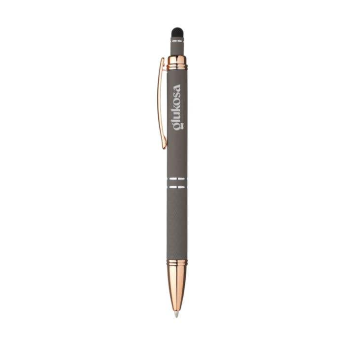 Stylus pen Luna | Gerecycleerd aluminium | Rubberen afwerking