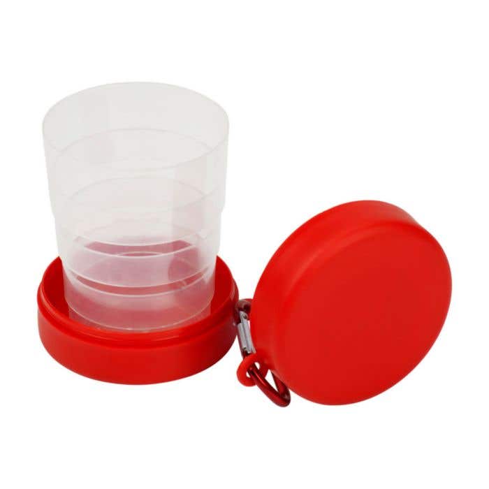 Drinkbeker Travelcup | 220 ml | Opvouwbaar | Karabijnhaak