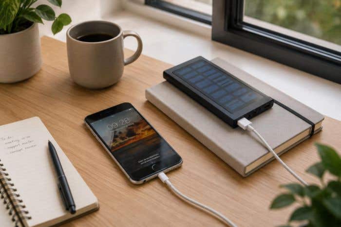 Powerbank Sonne | 8.000 mAh | Solar | LED-indicator