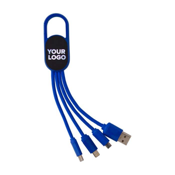 4-en-1 câble de charge avec logo lumineux