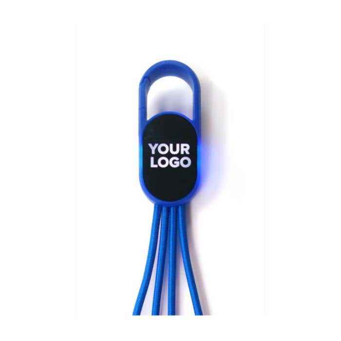 4-en-1 câble de charge avec logo lumineux