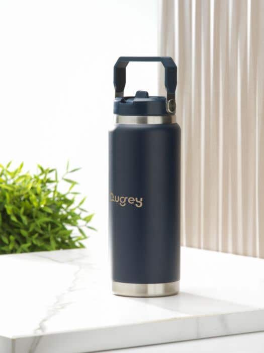 Thermosfles AnthronSquare | 900 ml | Gerecycleerd RVS | Met rietje