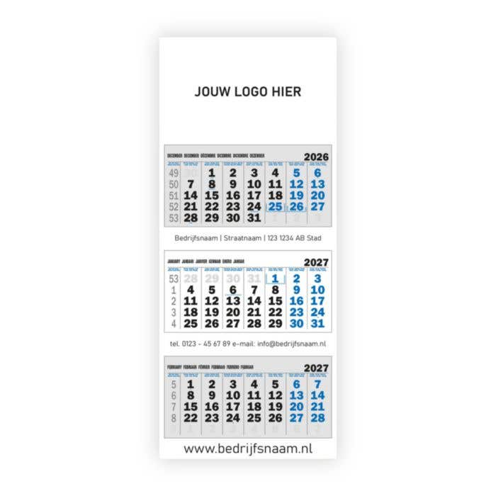 Calendrier Focus | 3 mois | Modèle mural