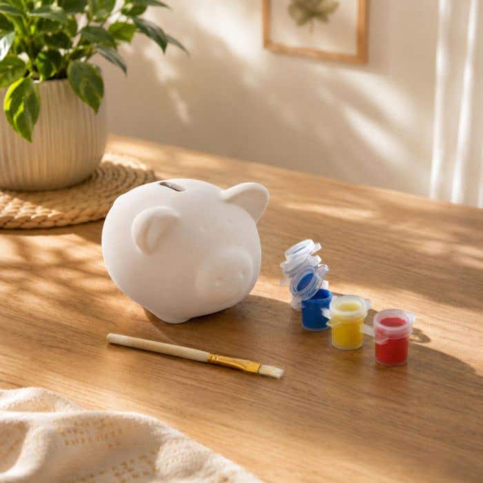 Cochon d'épargne Piggy avec peinture