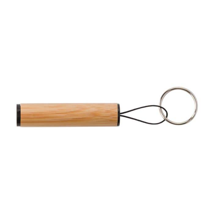 Bamboe sleutelhanger met LED