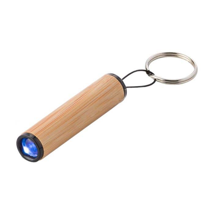 Bamboe sleutelhanger met LED