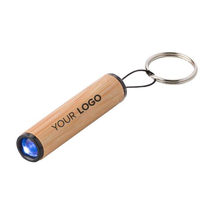 Porte-clés en bambou avec LED