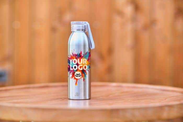 Drinkfles Cindy | 650 ml | Gerecycleerd RVS | Enkelwandig | Draagband