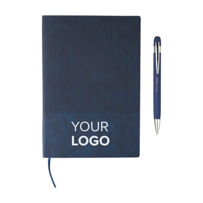 Ensemble carnet A5 et stylo à bille en PU recyclé Tarek Original