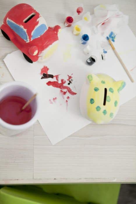 Cochon d'épargne Piggy avec peinture