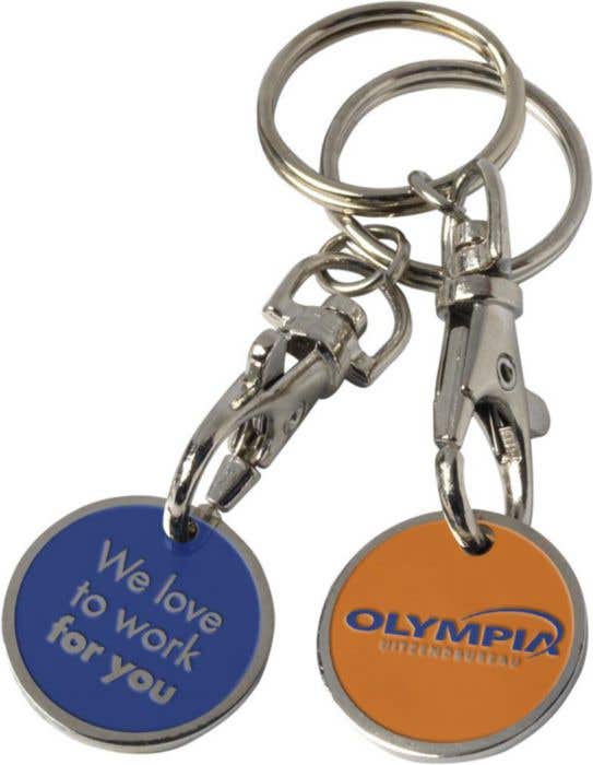 Porte-clés avec pièce de monnaie pour caddie