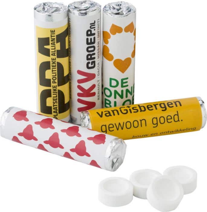 Rouleaux de bonbons mentholés ou fruités