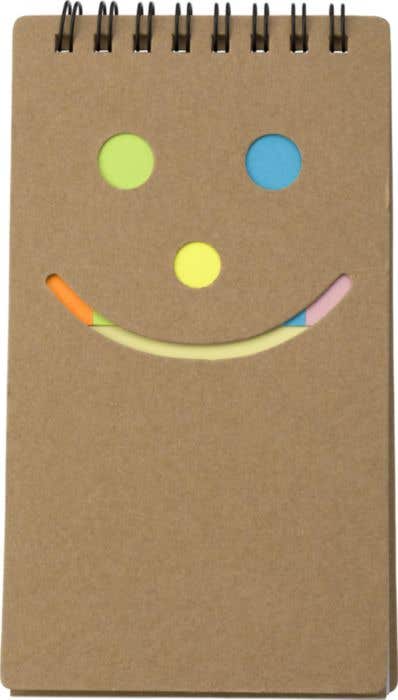 Memoboekje Smile | Ringband | Sticky notes | 50 pagina's