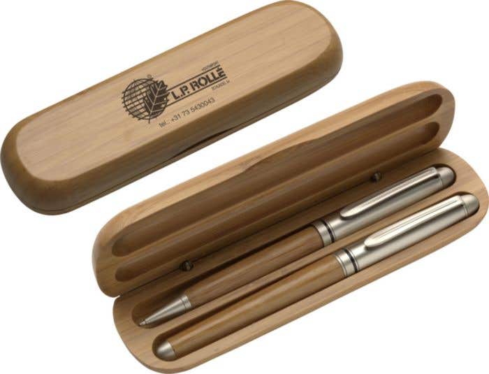 Houten schrijfset Michigan [2-delig]