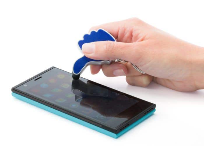 Sleutelhanger Duim met stylus en lampje