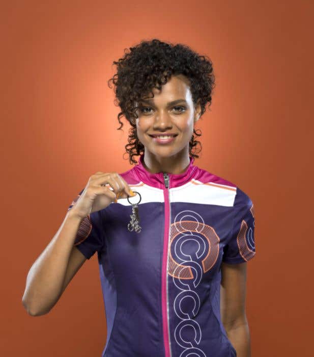 Porte-clés coureur à vélo