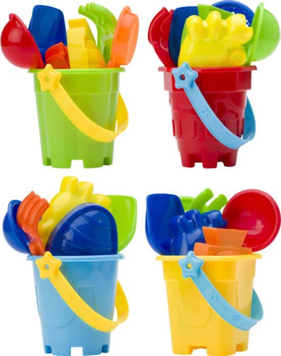 Petit seau de plage, 7 pièces