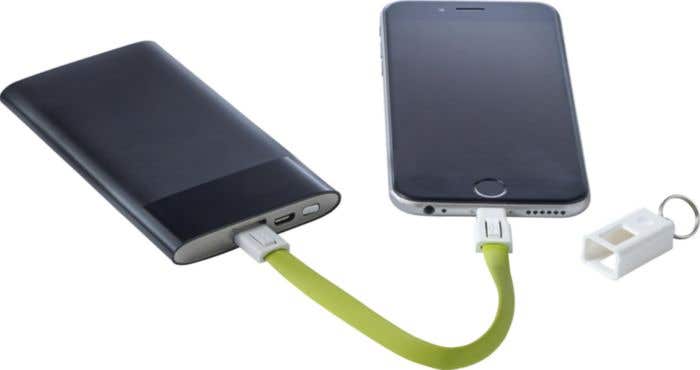 Sleutelhanger met USB oplaadkabel