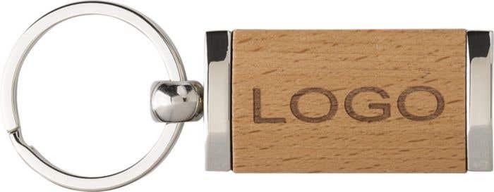 Porte-clés en métal avec du bois