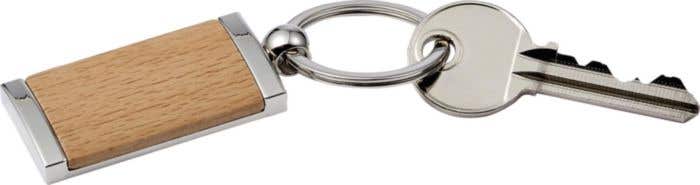 Porte-clés en métal avec du bois