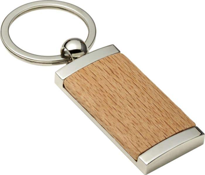 Porte-clés en métal avec du bois