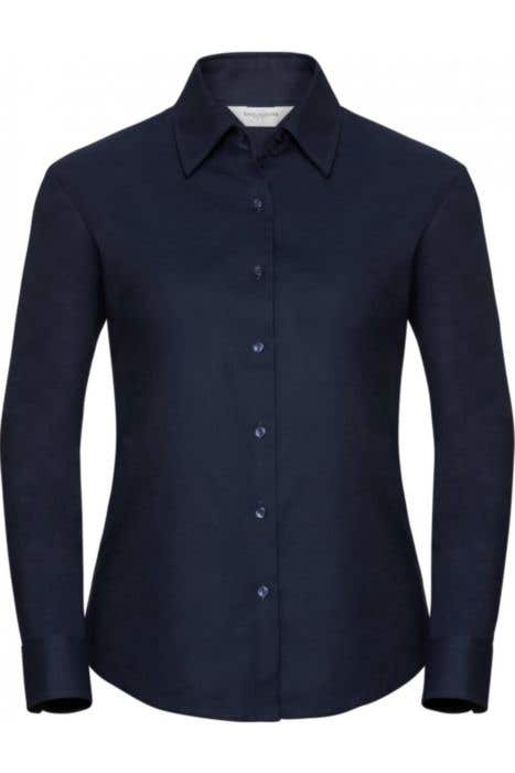 Russell Easy Care Oxford Chemise à manches longues pour femmes