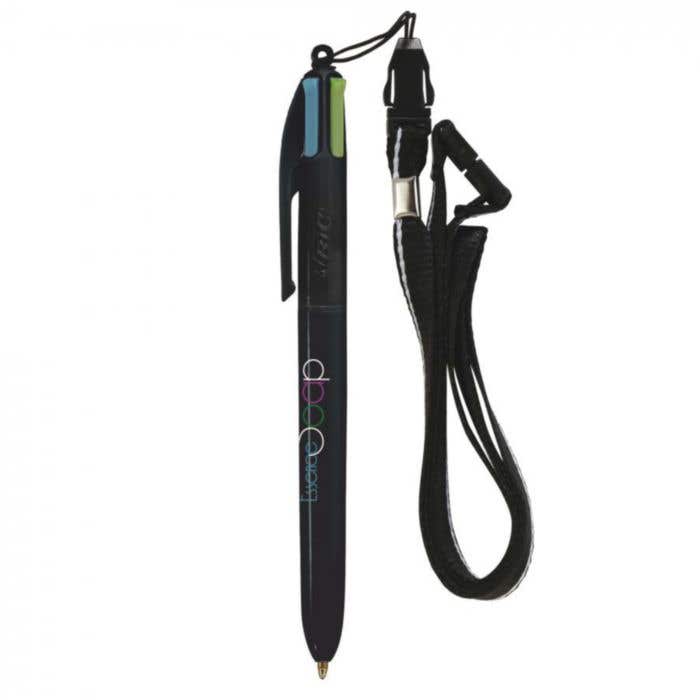 BIC® balpen 4 Colours Fashion met lanyard