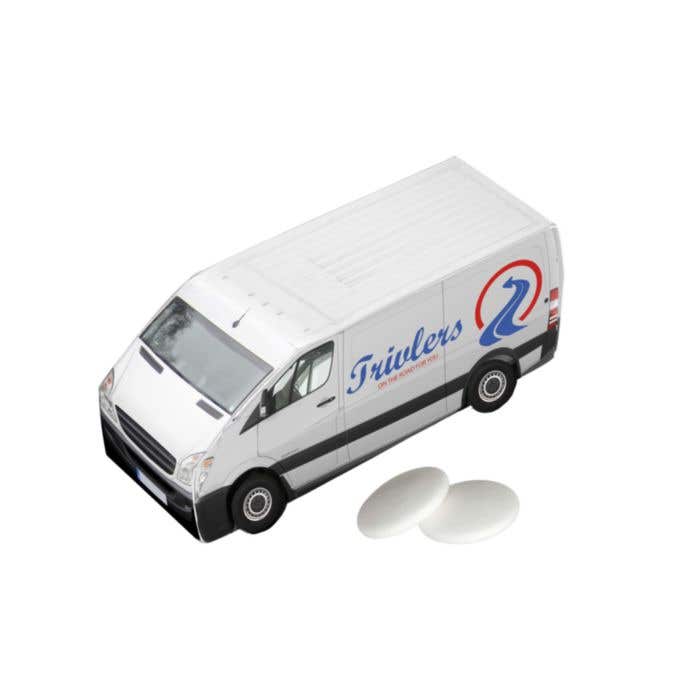 Camionnette avec des bonbons à la menthe