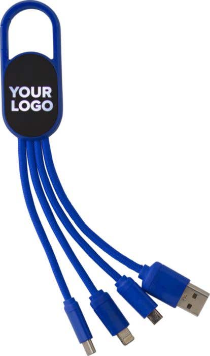 4-en-1 câble de charge avec logo lumineux