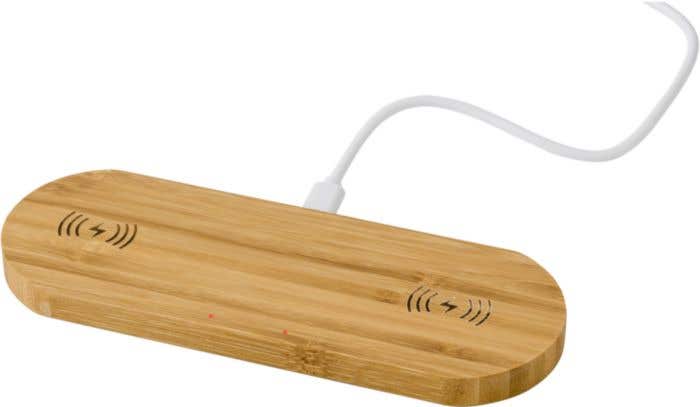 Bamboe draadloze oplader Duo