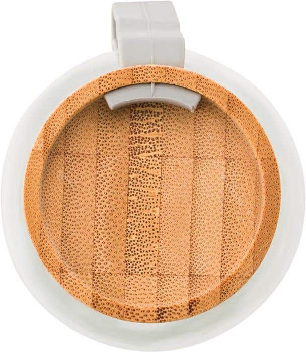 Bouteille en verre avec bouchon en bambou