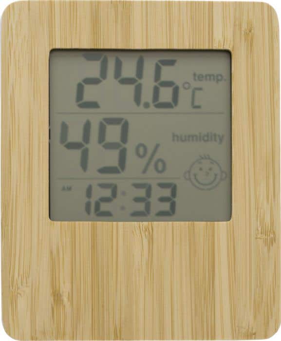Station météo en bambou Compact