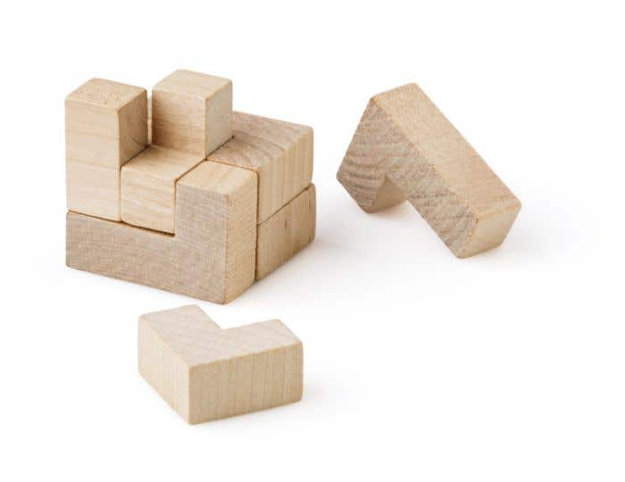 Jeu de cubes en bois Lock