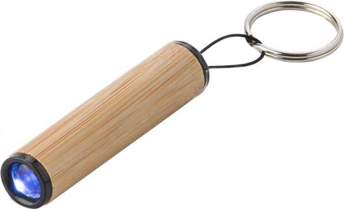 Porte-clés en bambou avec LED