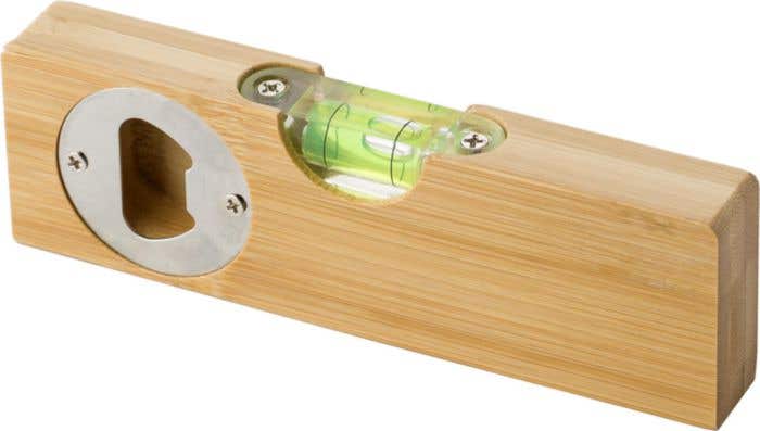 Bamboe flesopener met waterpas Level