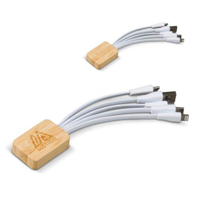 Câble de recharge 6 en 1 en bambou avec rPET