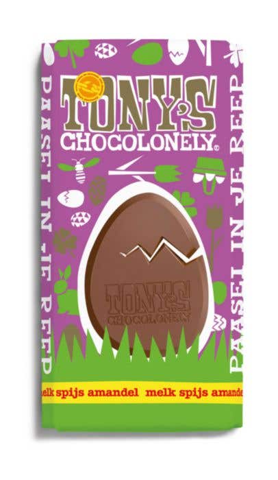 Oeufs de Pâques Lait Amande Noix 180g Tony's Chocolonely