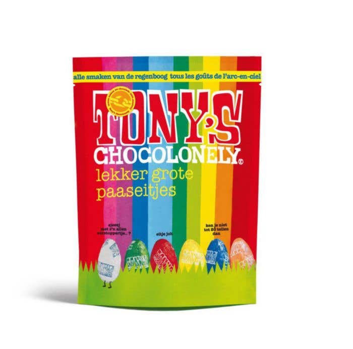 Assortiment d'œufs de Pâques Tony Chocolonely en sachet