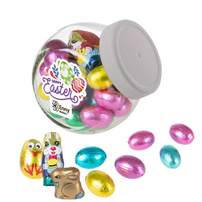 Petit pot en verre de 0,4 litre avec mélange de Pâques
