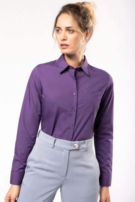 K549 Ladies' LS Easy Care Polycotton Poplin Shirt