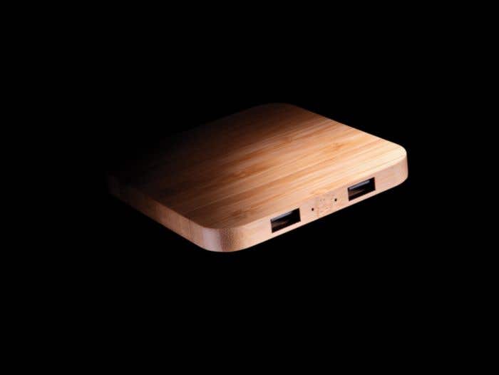 Chargeur sans fil et USB en bambou [5 W]
