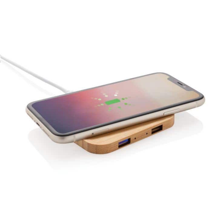 Chargeur sans fil et USB en bambou [5 W]
