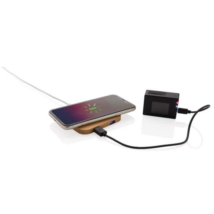 Chargeur sans fil et USB en bambou [5 W]