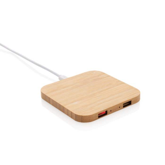 Chargeur sans fil et USB en bambou [5 W]