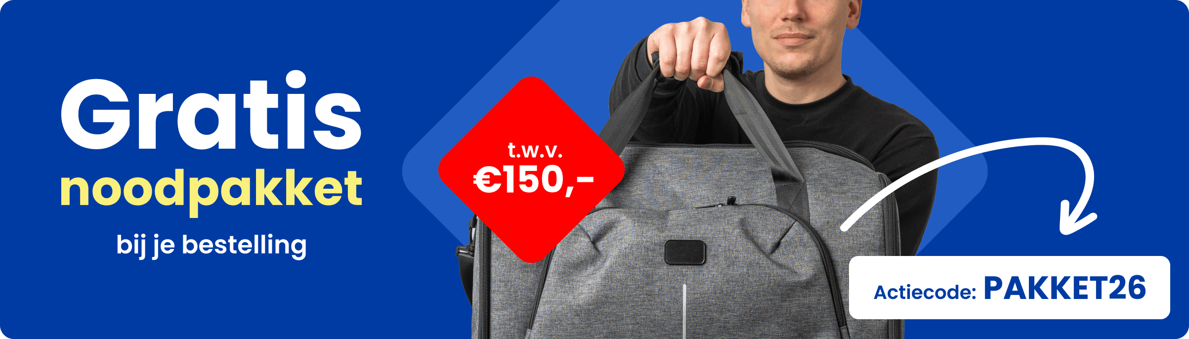 Gratis noodpakket bij je bestelling